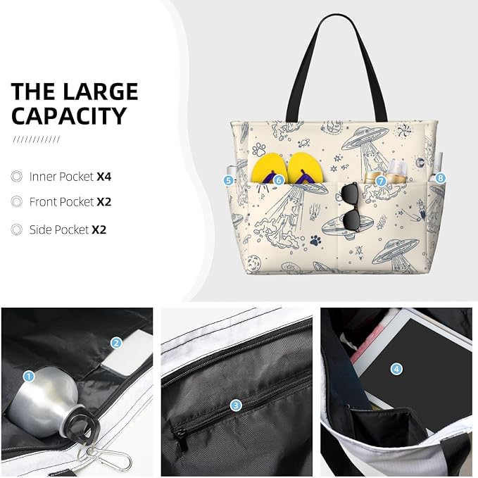 Beach Bag for Women Beach Tote Bag Waterproof Sandproof Large Bags - Image 3