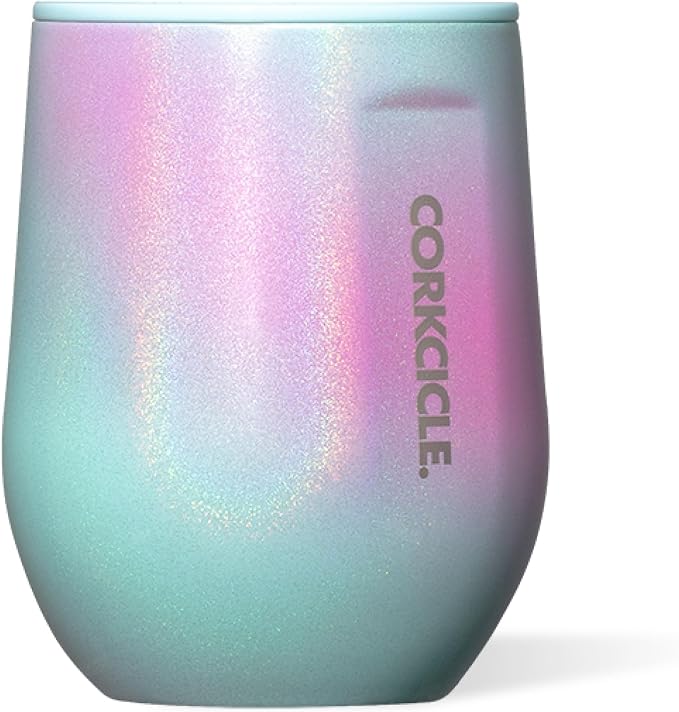 Corkcicle Stemless Wine Tumbler - Keeps Drinks Cold for 6 Hours - Triple-Insulated Stainless Steel - Non-Slip Base - Summer Drinkware Gift - Keeps Drinks Ice Cold - 12 oz - Rainbow Unicorn by Corkcicle