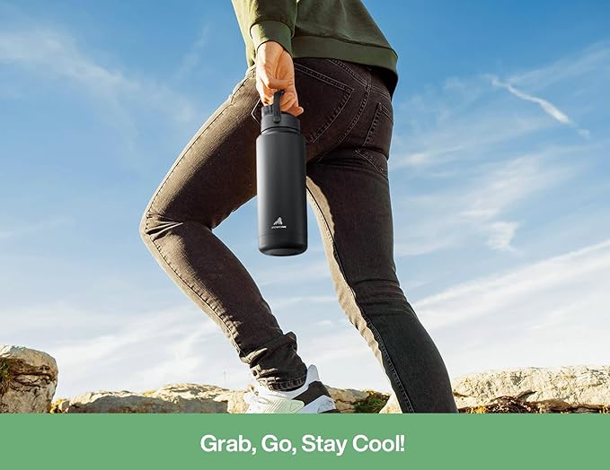 POWCAN 40 oz Insulated Water Bottle with 2-in-1 Straw and Spout Lid, Keep Cold 24H, Leak-Proof, BPA-Free, Double Wall Stainless Steel Water Bottle for Sports, Gym, Travel, and School (Mint) - Image 6