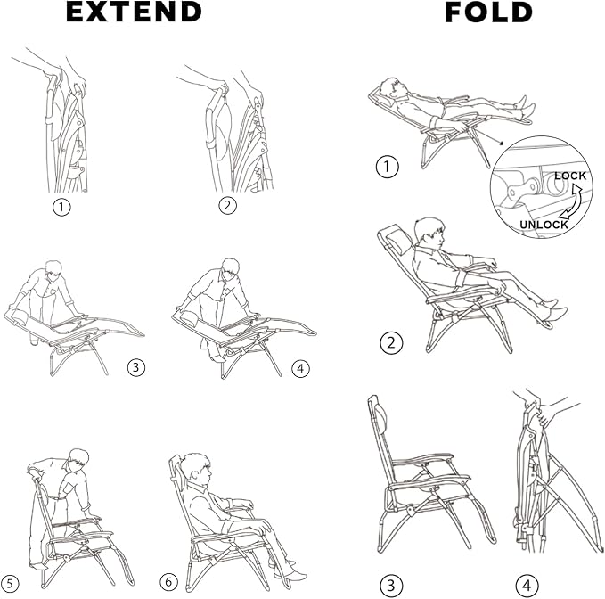 Oversized Padded Zero Gravity Lounge Chair, Foldable Patio Anti Gravity - Image 6