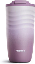 TOURIT 16 oz Travel Coffee Mug, Insulated Stainless Steel Travel Mug with Lid, Leak-Proof Double-Wall Vacuum Tumbler, Reusable Coffee Cup - Mist Purple by TOURIT