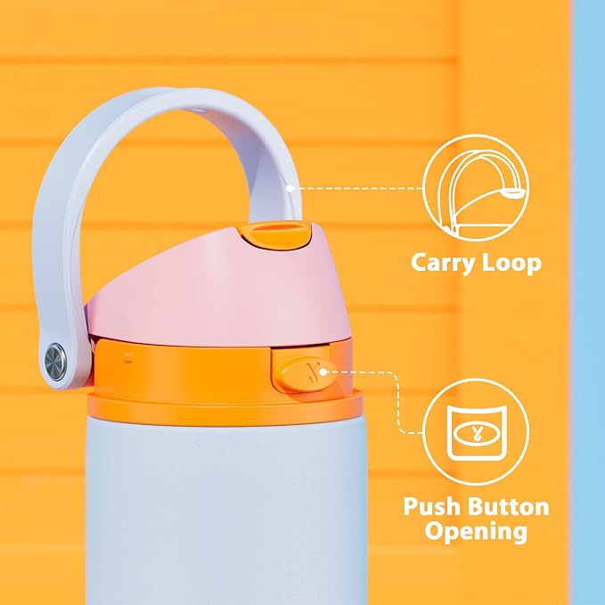 24 oz Insulated Water Bottle with Straw: Meoky Stainless Steel Metal Water Bottle with 2-in-1 Lid - Leak Proof, Cold for 24 Hours, Fits in Car Cup Holder, BPA-Free for Gym Travel Sports, Periwinkle - Image 6