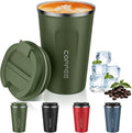 MOMSIV 12oz Travel Mug, Insulated Coffee Cup with Leakproof Lid, Vacuum Stainless Steel Double Walled Reusable Tumbler for Hot and Cold Water Coffee and Tea In Travel and Car Armygreen by MOMSIV
