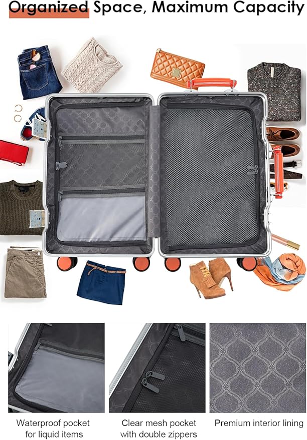 HotWay 26 Inch Hardside Checked Luggage - Image 6