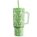 Meoky 40 oz Christmas Tumbler with Handle and Straw, Xmas Tumbler with Lid and Straw, Insulated Stainless Steel Travel Mug, Christmas Gifts for Women Men Adults (Jingle Bloom) by MEOKY