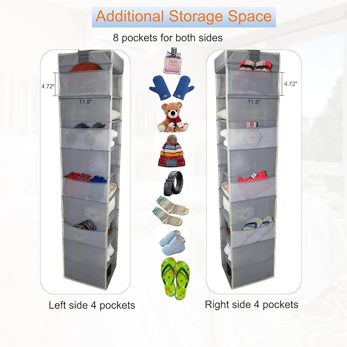 Large-Sized Hanging Shoe Organizer 10-Shelf, Sturdy Hanging Closet Organizer - Image 4