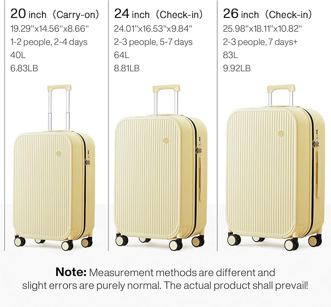 mixi 24 Inch Checked Luggage PC Hardshell Suitcases - Image 6
