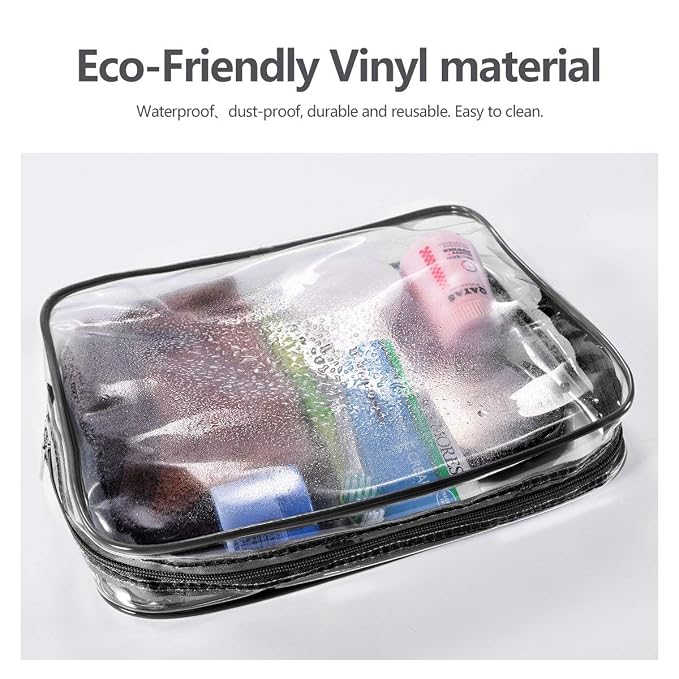 2Pcs Crystal Clear PVC Travel Toiletry Bag Kit - Image 8