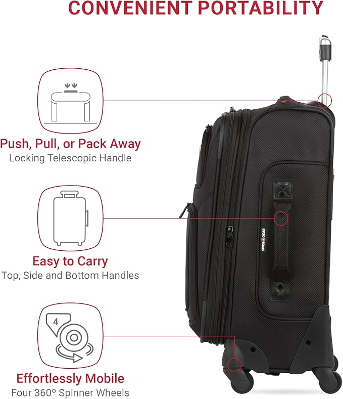 SwissGear Sion Softside Expandable Luggage, Carry-On 21-Inch - Image 2