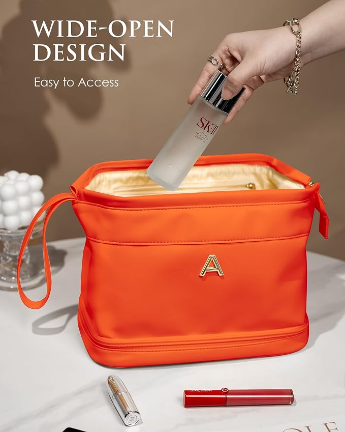 Travel Essentials for Friends Female Mom, Personalized Makeup Bag, Double Layer - Image 3