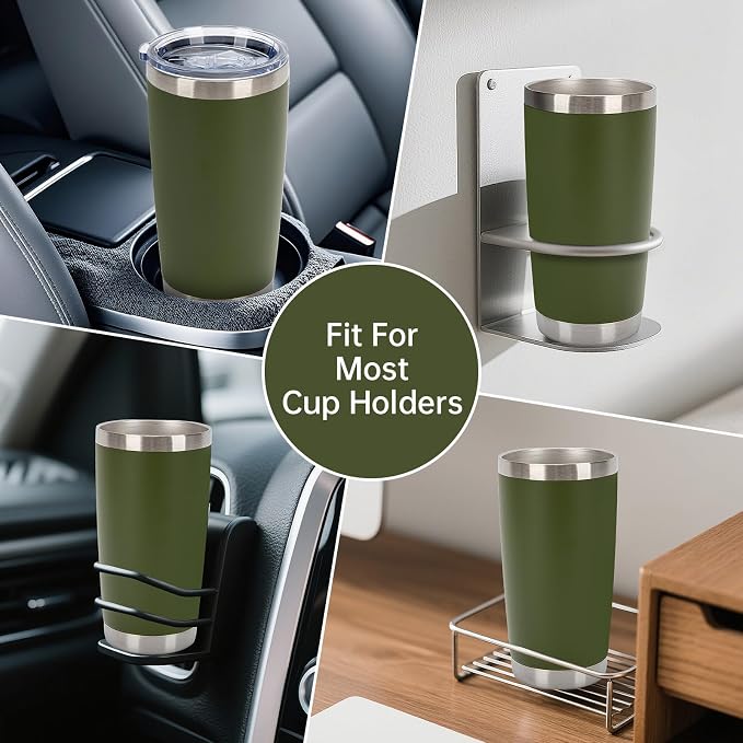 IEOVIEE 32 Pack, 20oz Stainless Steel Bulk Tumblers with Lids and Straws, Double Wall Insulated Travel Coffee Mug, Durable Powder Coated Tumbler Bulk Cup for Cold and Hot Drinks(Army Green) - Image 9