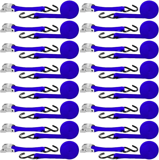 16 Pcs Cambuckle Tie Down Straps 1763lbs Break Strength Securing Straps 1'' x by Riakrum