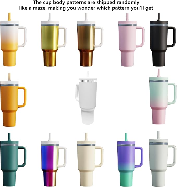 40-OZ Insulated Water Bottle,Insulated Stainless Steel Tumbler,Reusable Cold Drink Thermos,BPA-Free, Double-Wall Stainless Steel Water Bottle (Cup Body Color-Blind Box, 40, Fluid Ounces) - Image 2