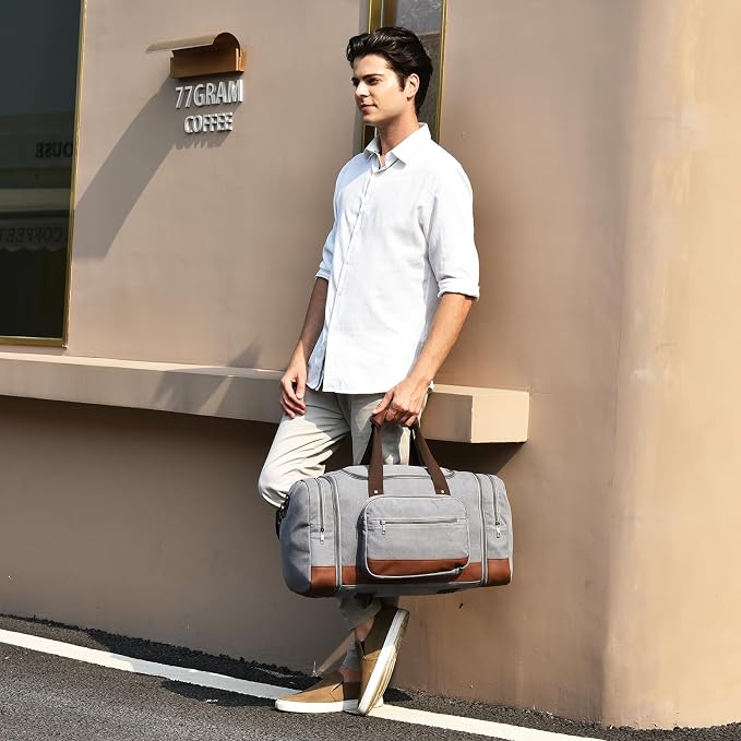 Litvyak Duffle Bag for Travel, 50L Canvas Travel Duffel Bags Overnight Weekend - Image 7