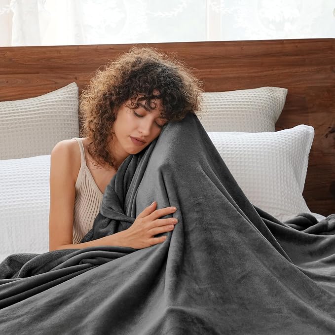 PHF Ultra Soft Fleece Blanket Queen Size, No Shed No Pilling Luxury Plush Cozy - Image 2