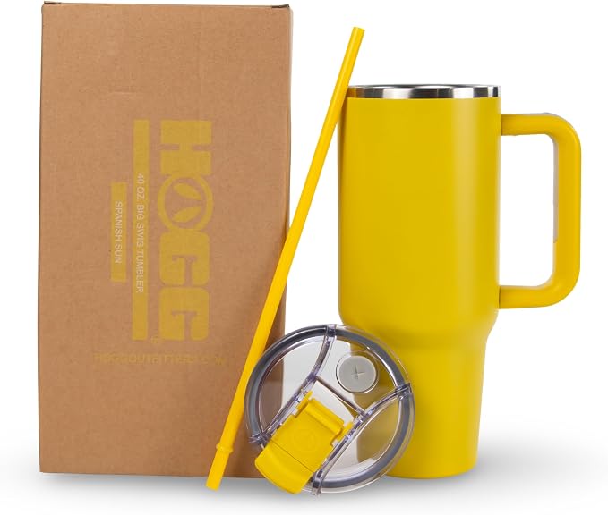 Hogg Big Swig 40 oz Tumbler with Handle and Straw - Spanish Sun, 40oz Insulated Stainless Steel, Water Tumbler with Straw, Water Cup with Handle, Versatile Leak Proof Lid - Image 7