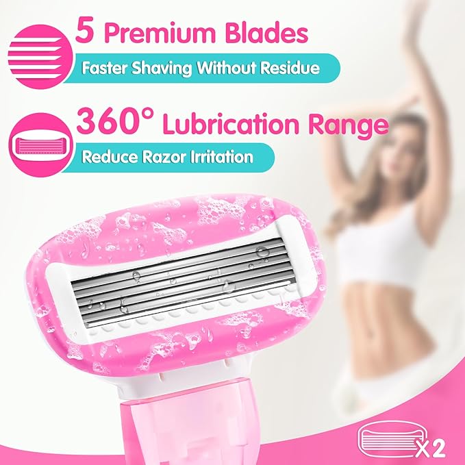 DreamGenius Travel Razors for Women, Travel Size Toiletries Include 1 Handle - Image 2