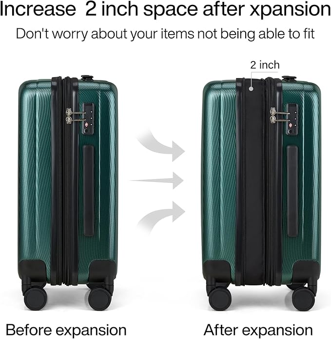 Hanke 29 Inch Expandable Checked Luggage Lightweight PC Hard Shell Luggage - Image 3