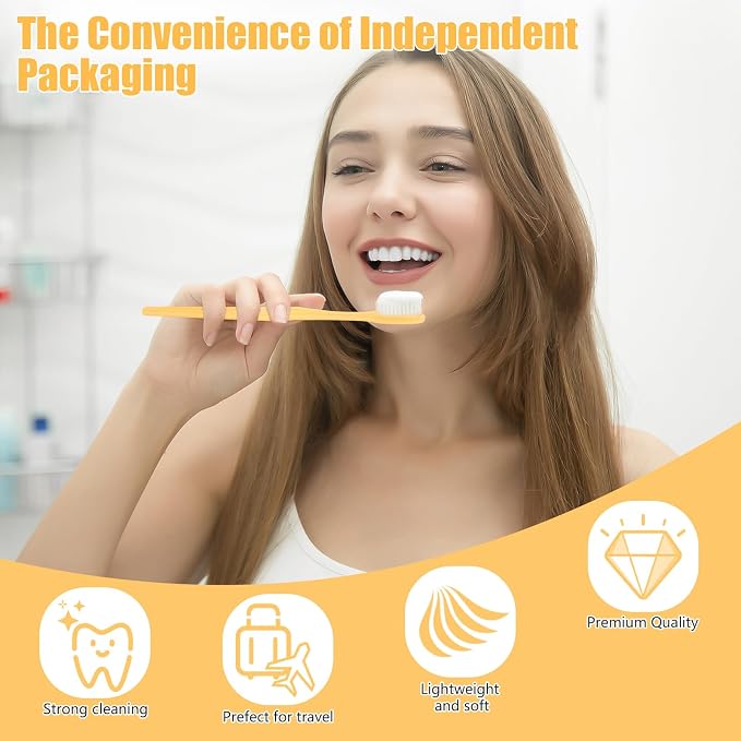 NICEMOVIC 100 Pack Disposable Toothbrushes Bulk - Image 5