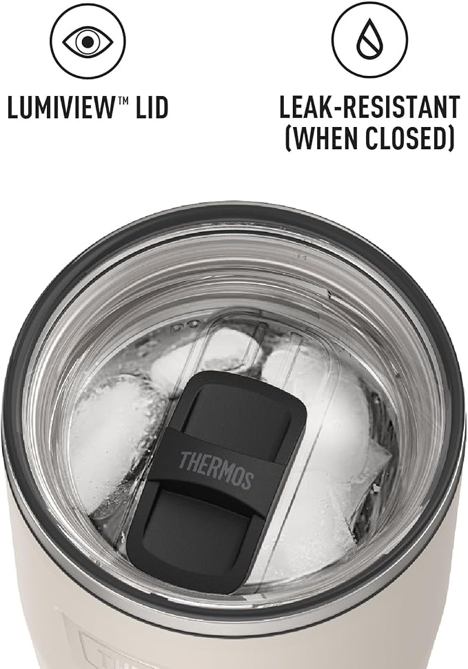 THERMOS ICON SERIES, Stainless Steel Cold Tumbler with Slide Lock, 24 Ounce, Sandstone - Image 5