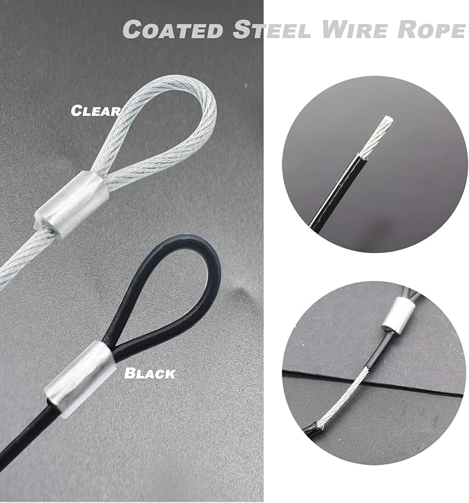 16FT 4mm Stainless Steel Outdoor Travel Security Cable Lock, Braided Steel - Image 4