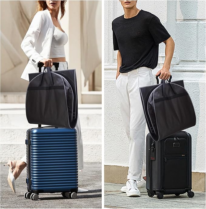 3 Pack 43" Garment Bags for Travel and Storage, Suit and Dress Bags - Image 4