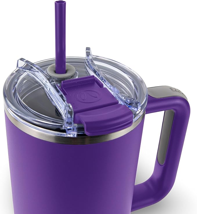 Hogg Big Swig 40 oz Tumbler with Handle and Straw - Purple, 40oz Insulated Stainless Steel, Water Tumbler with Straw, Water Cup with Handle, Versatile Leak Proof Lid - Image 2