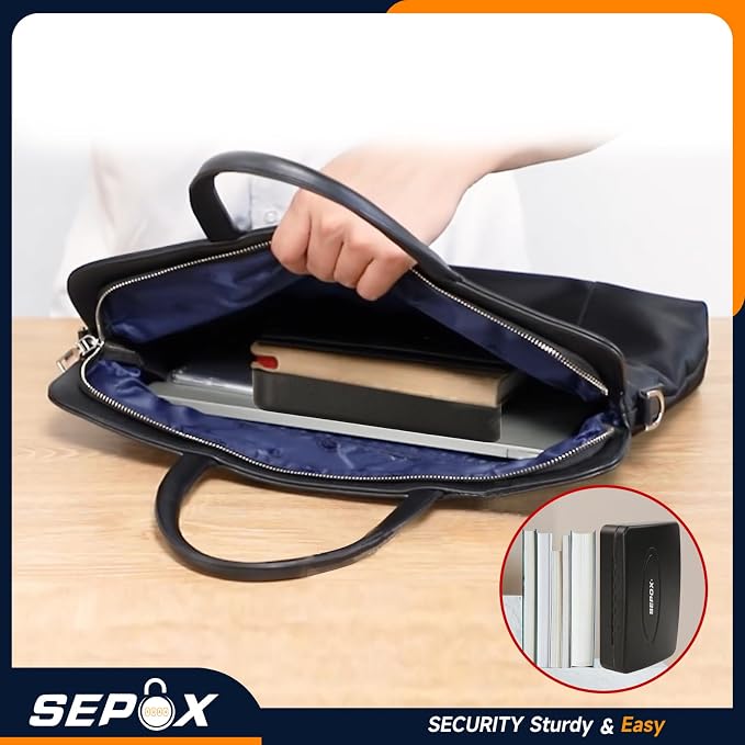 SEPOX® 2Pcs Water/Fire-Resistant Portable Security Case Lock Box Steel - Image 2