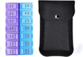 VOFOON Travel Pill Organizer 2 Times a Day, PU Leather Portable Pill Case by VOFOON