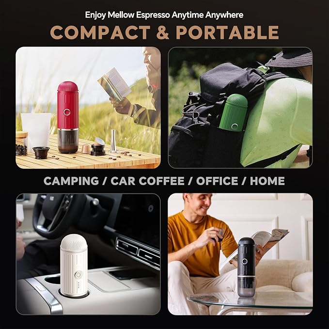 Portable Coffee Maker Travel Espresso Machine 120W Red Color, 19 Bar Pressure - Image 8