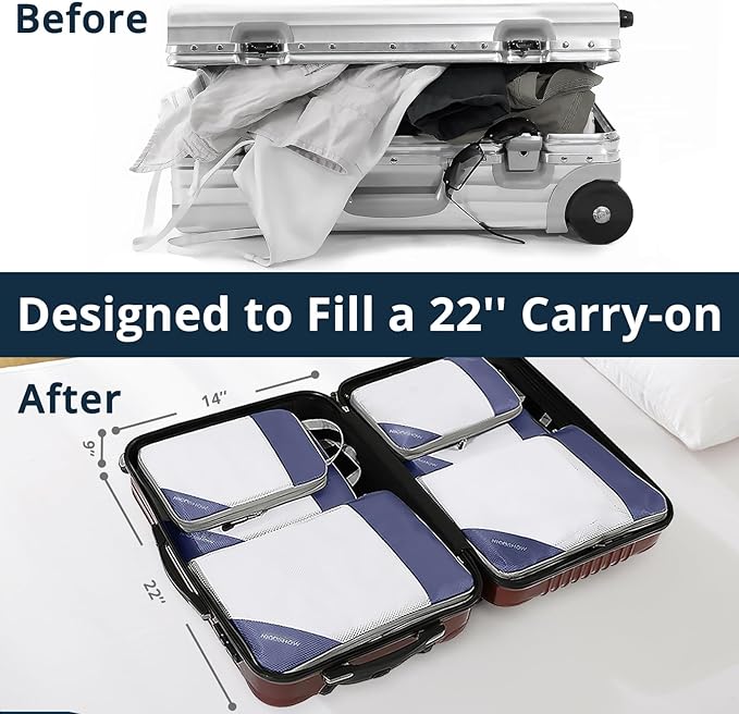 Compression Packing Cubes 3 Set, Compressible Space-Saving Packing Cubes - Image 6