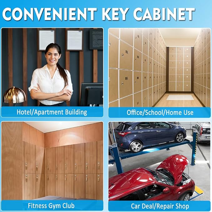 UMEKEN Key Box Wall Mount 64 Position Metal Valet Key Cabinet Lock Box - Image 7
