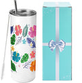 Joyclub 1 Pack Sublimation Tumbler 20 oz Bulk Blank Tumblers Skinny Straight Flat Bottom Cups White with Lid and Straw by Joyclub