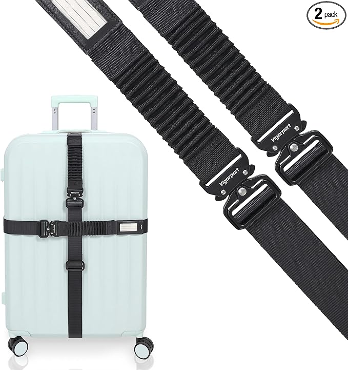 Vigorport Luggage Straps for Suitcases TSA Approved Suitcase Belt, Heavy Duty by Vigorport