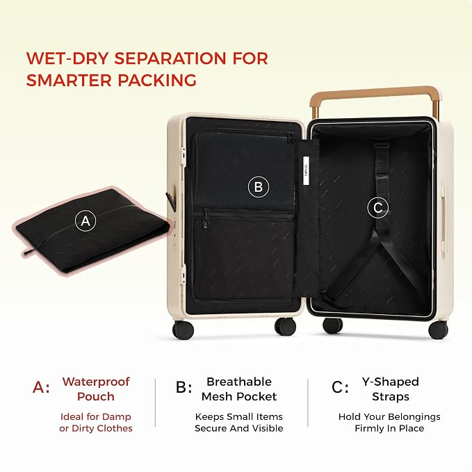 TUPLUS 24” Checked Hardside Luggage Lightweight ABS Travel Suitcase - Image 5