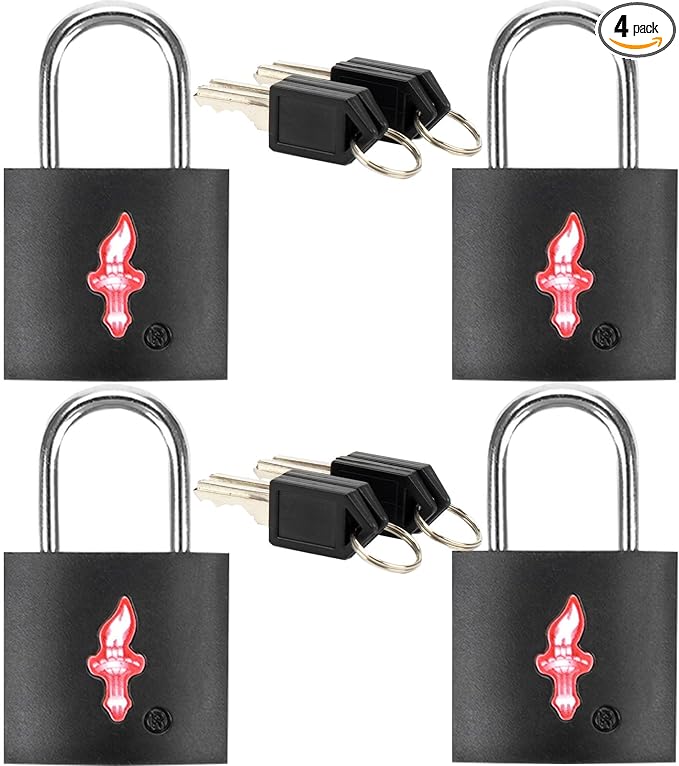 4 Pack TSA Luggage Locks with Key by Colorfullife