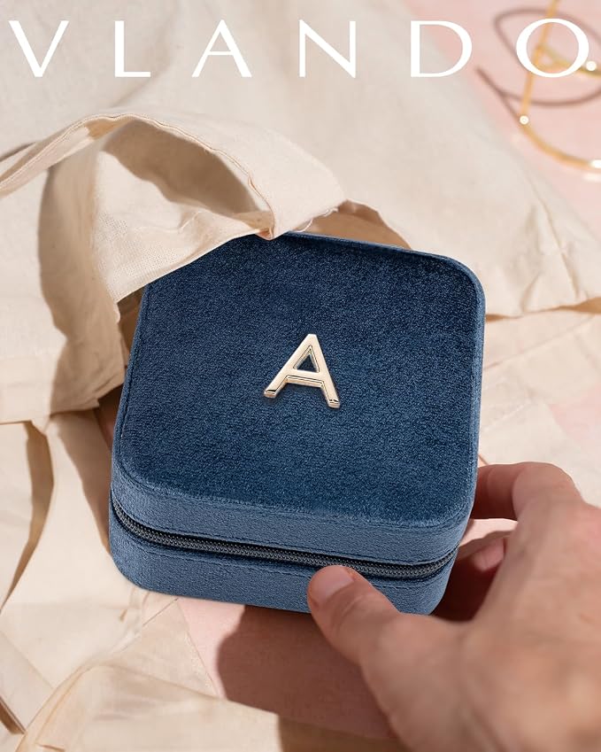 Vlando Teacher Must Haves, Personalized Initial Jewelry Case, Back to School - Image 5