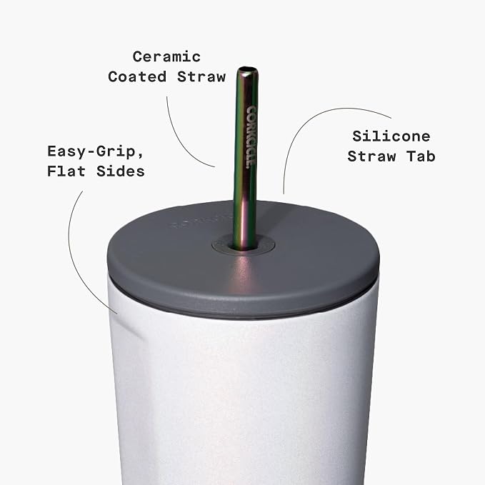 Corkcicle Cold Cup Insulated Tumbler with Straw - Keeps Drinks Cold for 12 Hours - Triple-Insulated Stainless Steel - Leak-Resistant Lid - Summer Drinkware Gift - 24 oz - Unicorn Magic - Image 4