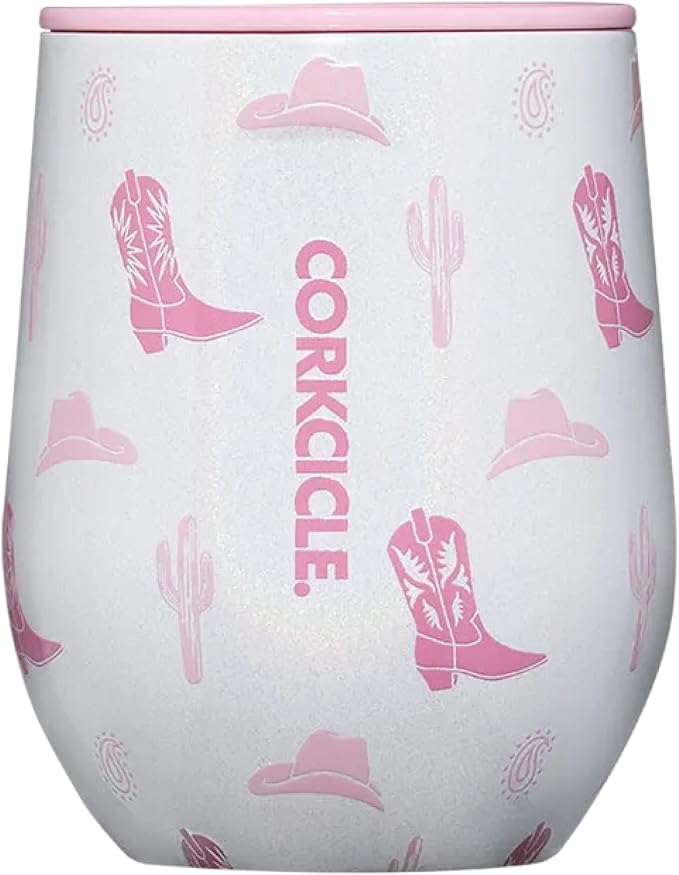 Corkcicle Classic Stemless Wine Tumbler - Keeps Drinks Cold for 6 Hours - Triple-Insulated Stainless Steel - Non-Slip Bottom - Summer Drinkware Gift - Keeps Drinks Ice Cold - 12 oz - Cowgirl by Corkcicle