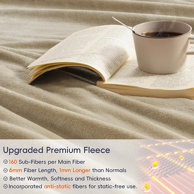 PHF Ultra Soft Fleece Blanket King Size, No Shed No Pilling Luxury Plush Cozy - Image 4