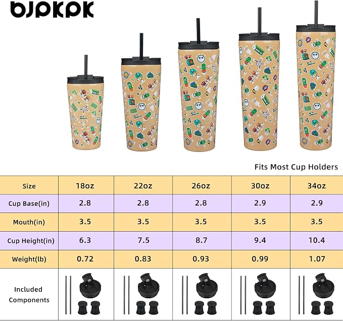 BJPKPK 30oz Tumbler With lid And Straw Stainless Steel Travel Coffee Mug Insulated Tumblers Cups,Spring Party Brown - Image 4