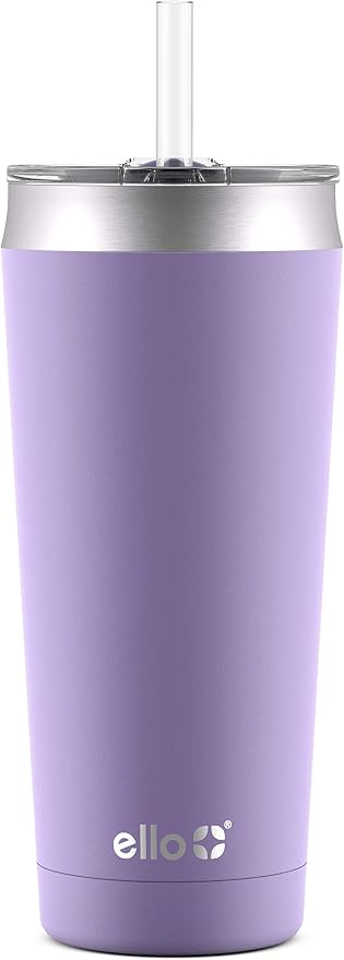 Ello Beacon Vacuum Insulated Stainless Steel Tumbler with Slider Lid and Optional Straw by Ello