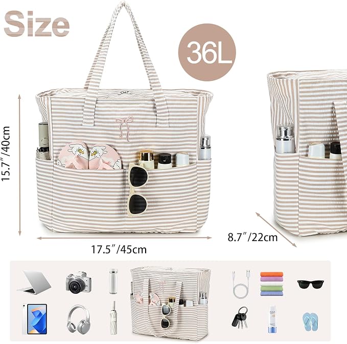 Beach Pool Bags Tote for Women Ladies Large Gym Tote Carry On Bag - Image 4