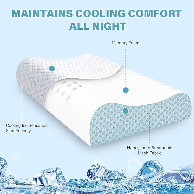 Memory Foam Pillows 2 Pack Neck Pillow - Image 2