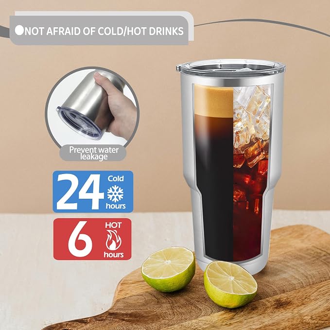 YOUKE OLA 8 Pack Stainless Steel Insulated Tumbler with Lids and Straws Bulk Double Wall Vacuum Insulated Coffee Travel Tumbler for DIY Gift (Silver, 30oz) - Image 4
