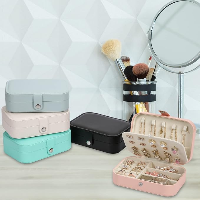 Travel Jewelry Box, PU leather Small Jewelry Organizer - Image 5
