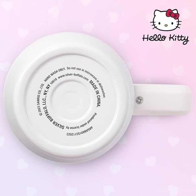 Silver Buffalo Sanrio Hello Kitty & Friends Cinnamoroll, Kuromi, Chococat, Badtz-Maru, Keroppi, Sticker Double Walled Stainless Steel Tumbler w Handle and Straw, Fits in Standard Cup Holder, 40 Ounces - Image 8