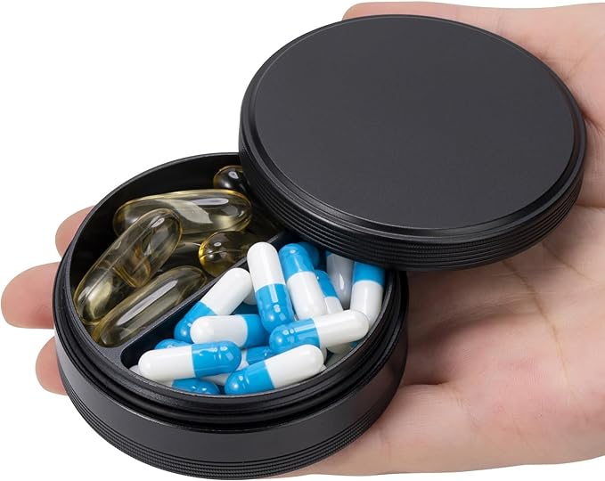 Pill Box 2 Compartment Pill Case by SOBAHIDO