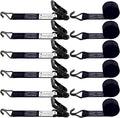6 Pack 2 inch Ratchet Straps Heavy Duty J Hook 2 in x 15ft by SALUINOKI