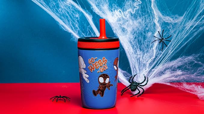 Zak Designs Marvel Spider-Man Kelso Toddler Cups For Travel or At Home, 12oz Vacuum Insulated Stainless Steel Sippy Cup With Leak-Proof Design is Perfect For Kids (Spidey and His Amazing Friends) - Image 10